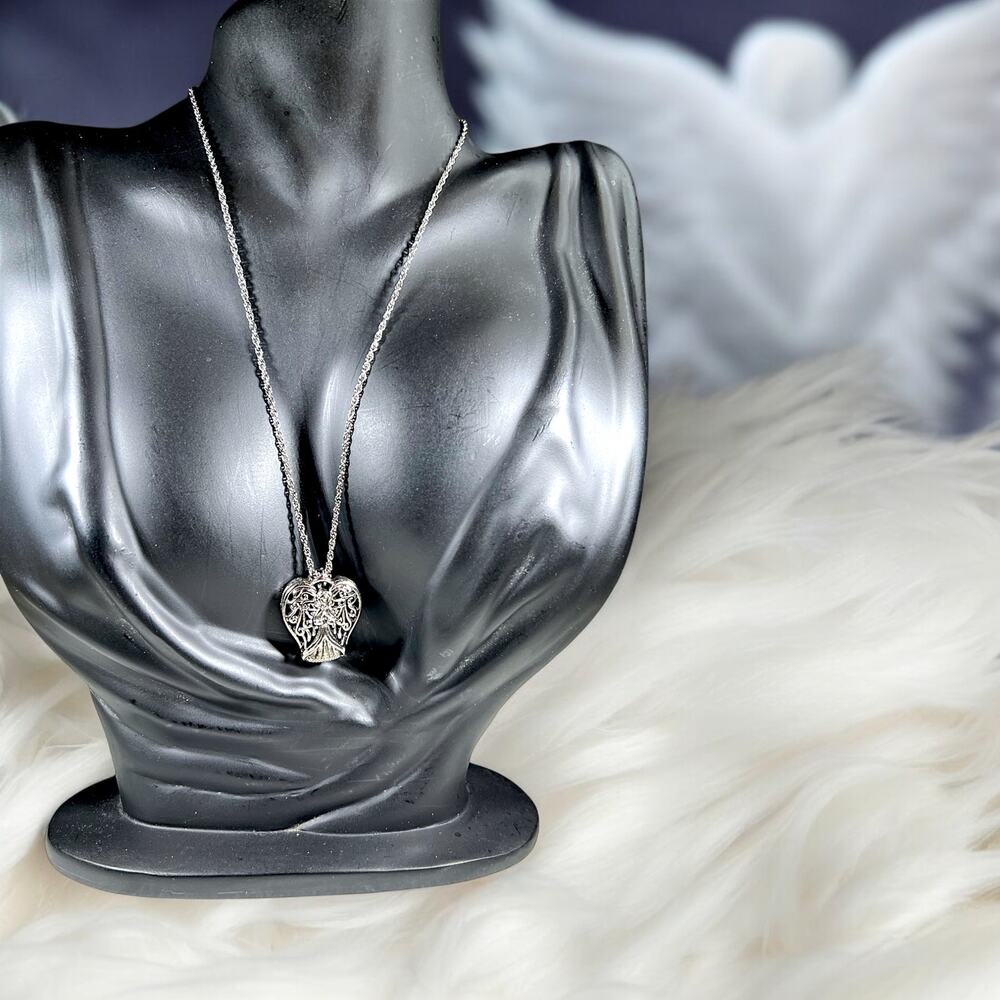 Angel Wish Prayers to Heaven Prayers Up Locket Necklace NWT Vintage Deadstock